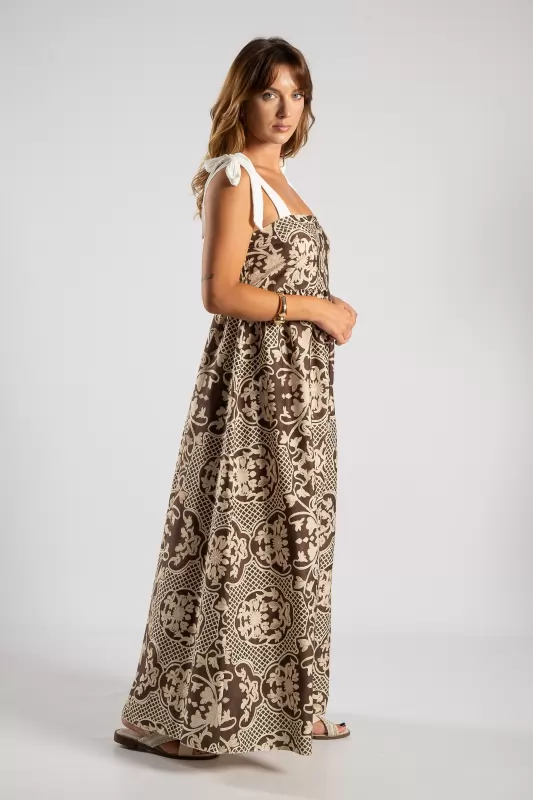 Φόρεμα Maxi Net Floral