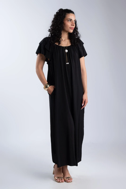 Φόρεμα Maxi Oversized Βολάν Λεπτομέρειες