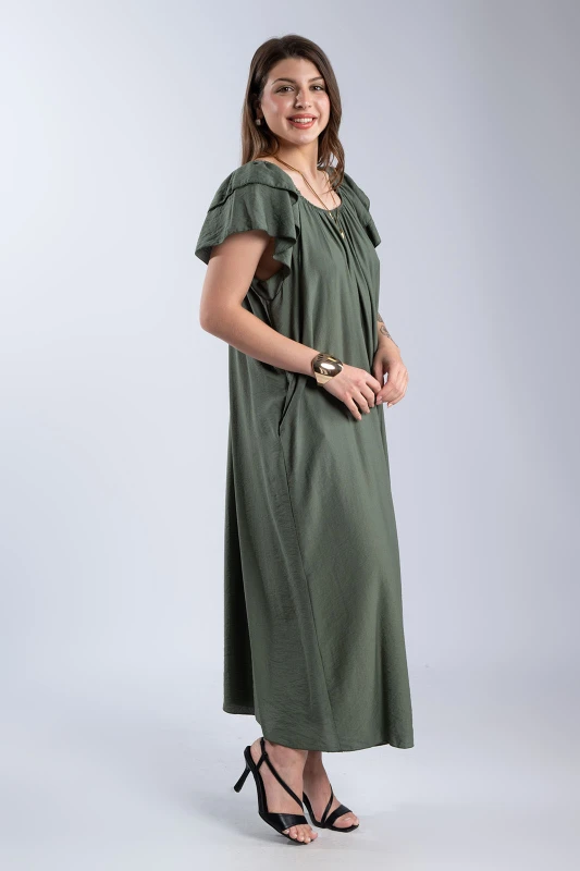 Φόρεμα Maxi Oversized Βολάν Λεπτομέρειες