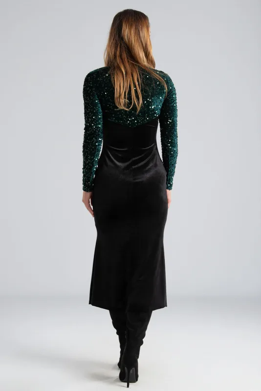 Maxi Sequin Velvet Dress