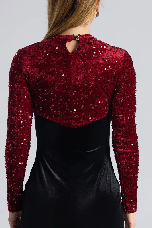 Maxi Sequin Velvet Dress