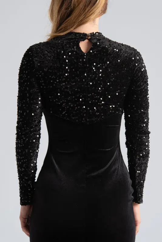 Maxi Sequin Velvet Dress