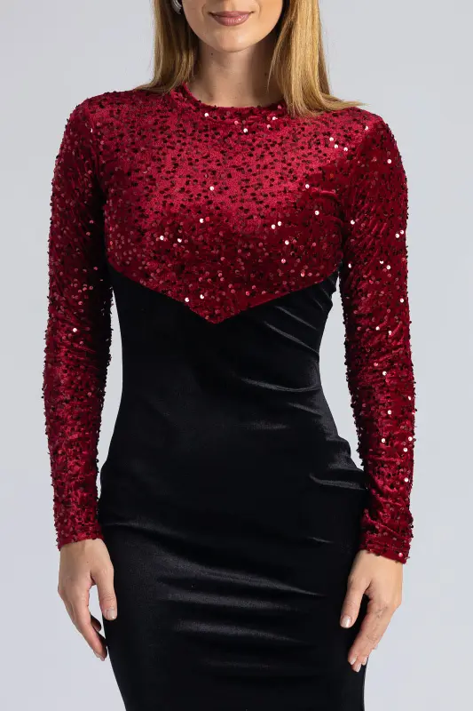 Maxi Sequin Velvet Dress