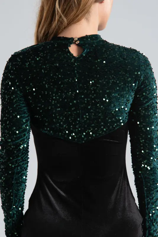 Maxi Sequin Velvet Dress