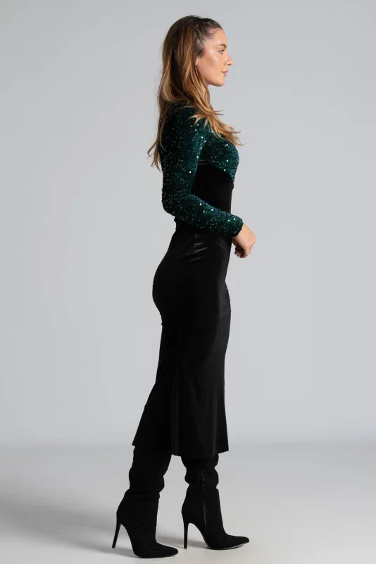 Maxi Sequin Velvet Dress