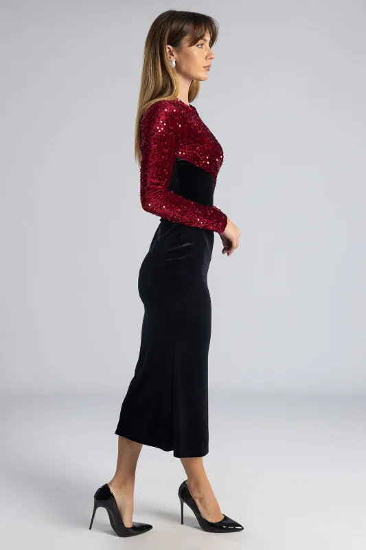 Maxi Sequin Velvet Dress