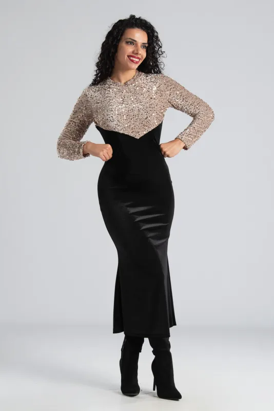 Φόρεμα Maxi Παγιέτα Velvet