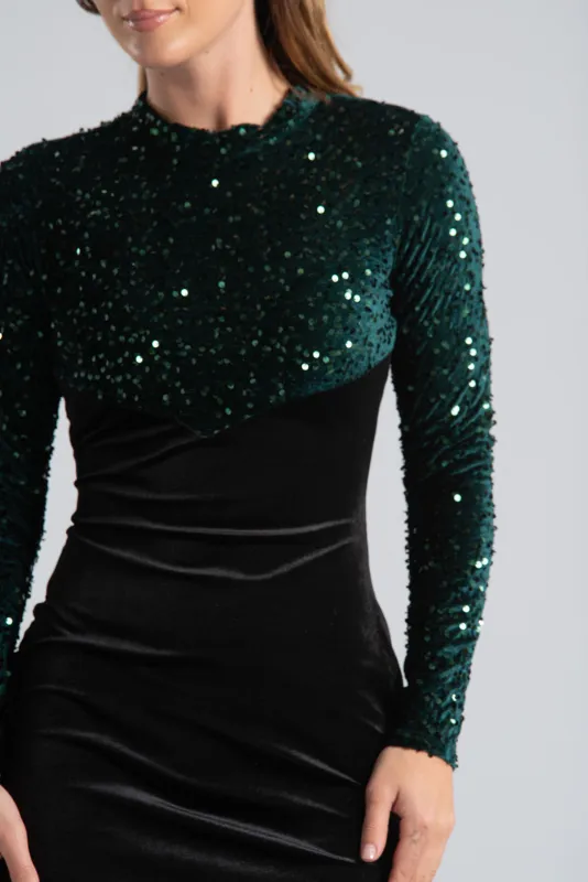 Maxi Sequin Velvet Dress