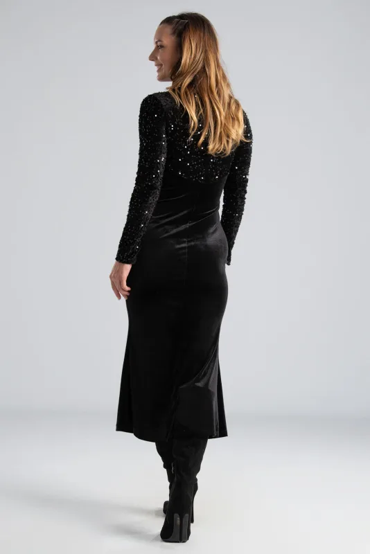 Maxi Sequin Velvet Dress