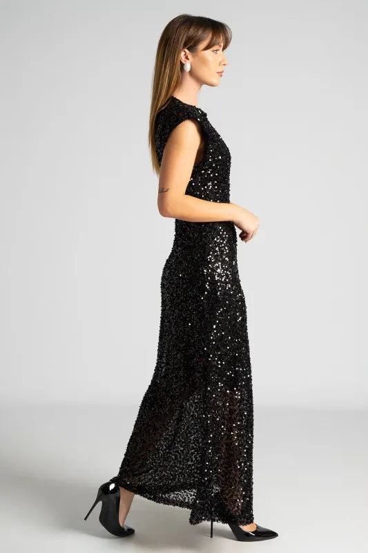 Φόρεμα Maxi Παγιέτες Άνοιγμα Πλάτη