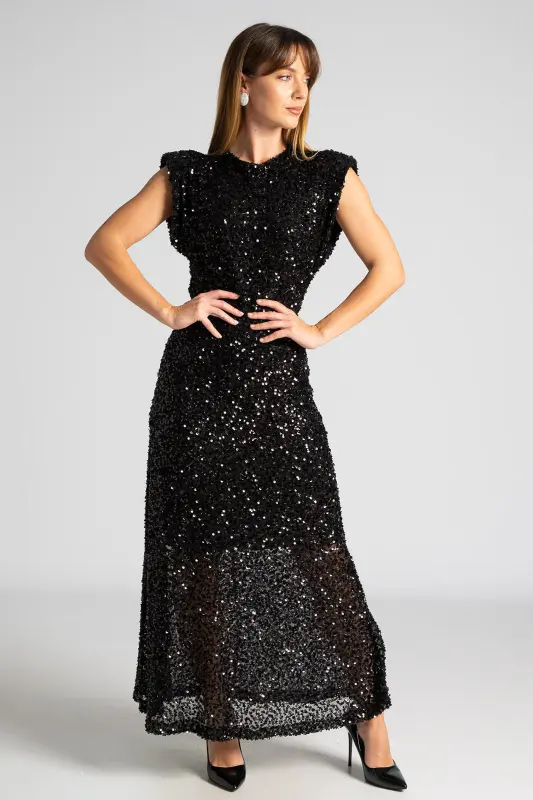 Φόρεμα Maxi Παγιέτες Άνοιγμα Πλάτη