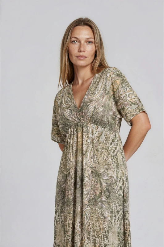 Paisley-Print Maxi Dress