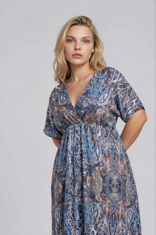 Paisley-Print Maxi Dress