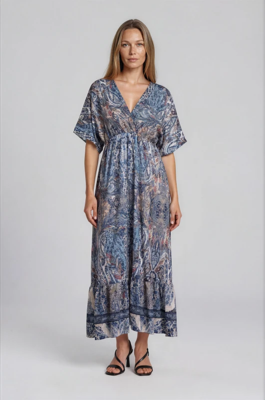 Paisley-Print Maxi Dress