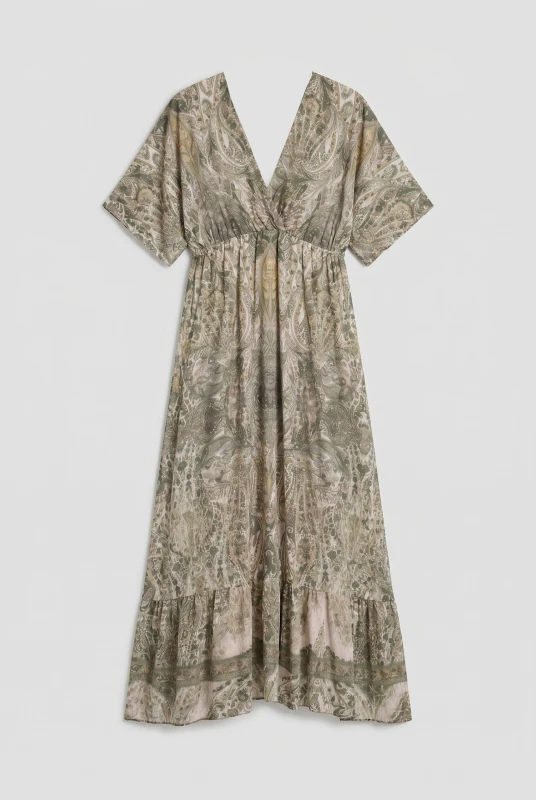 Paisley-Print Maxi Dress