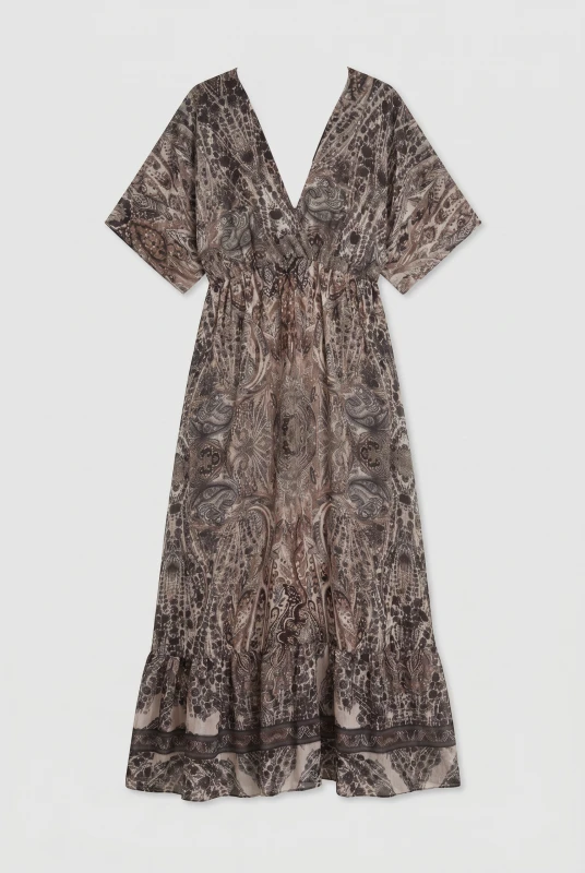 Paisley-Print Maxi Dress