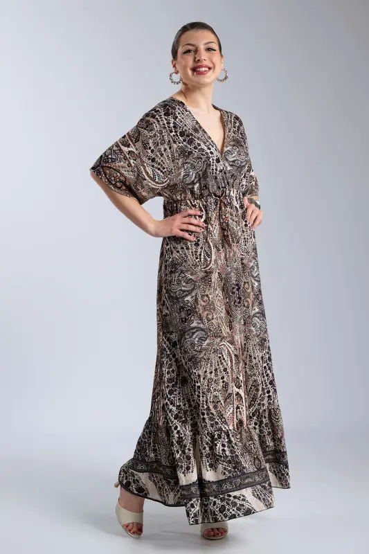 Paisley-Print Maxi Dress