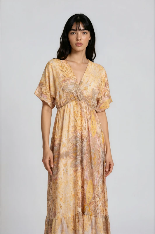 Paisley-Print Maxi Dress