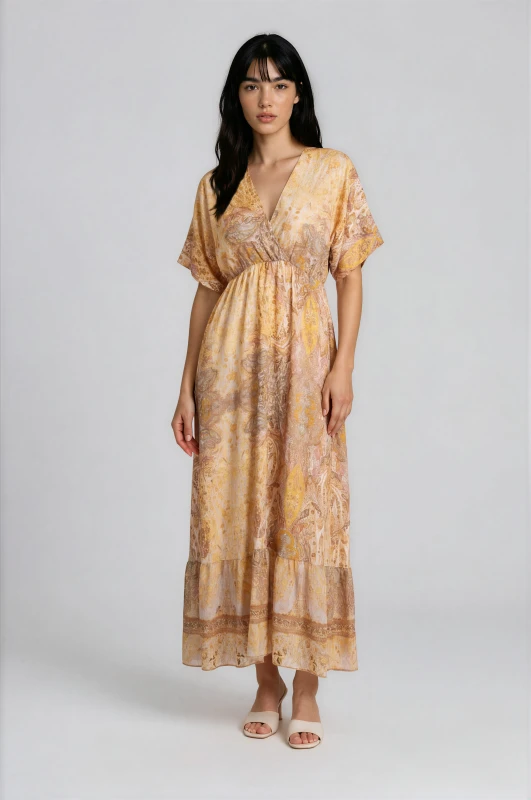 Paisley-Print Maxi Dress