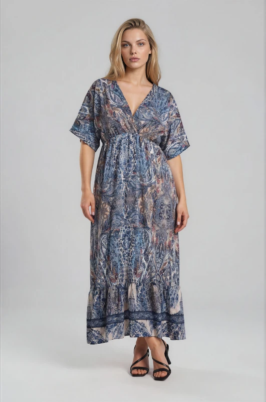Paisley-Print Maxi Dress