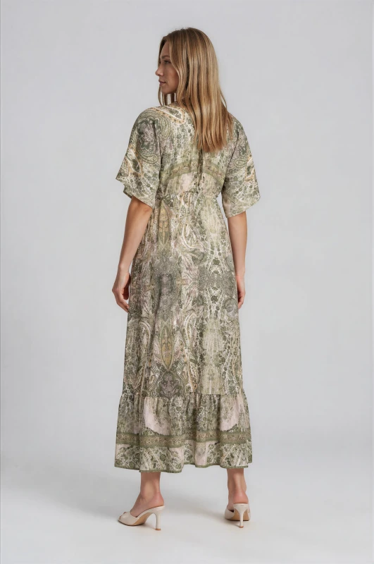 Paisley-Print Maxi Dress