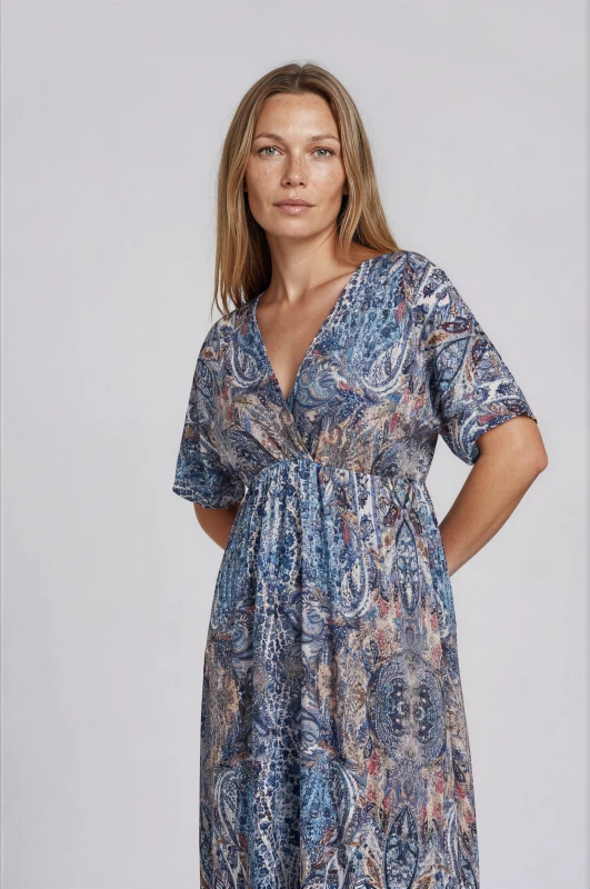 Paisley-Print Maxi Dress