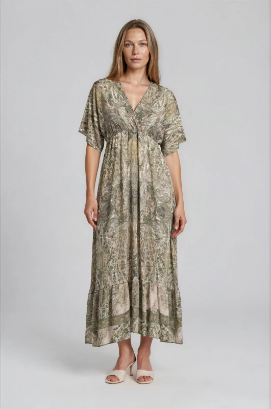 Paisley-Print Maxi Dress