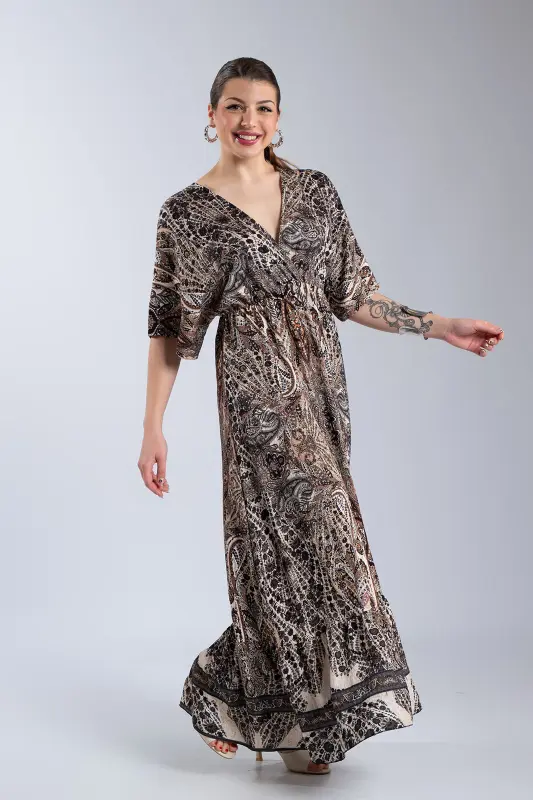 Paisley-Print Maxi Dress