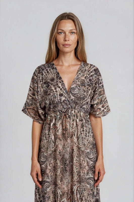 Paisley-Print Maxi Dress