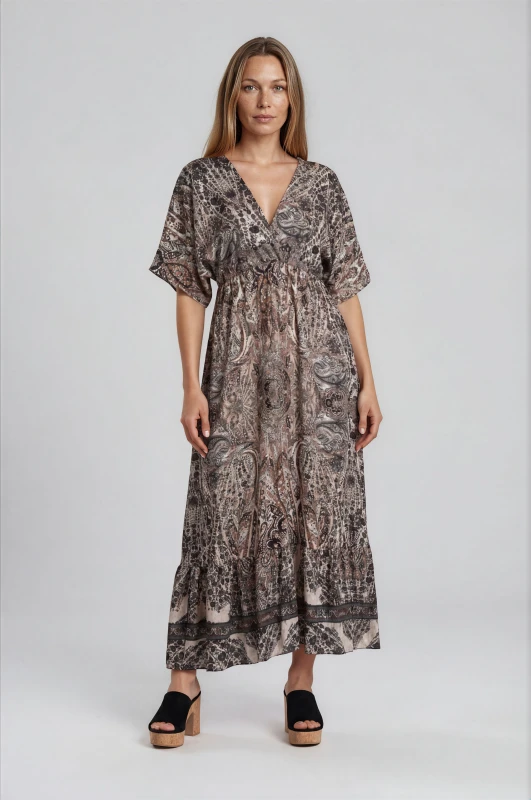 Paisley-Print Maxi Dress