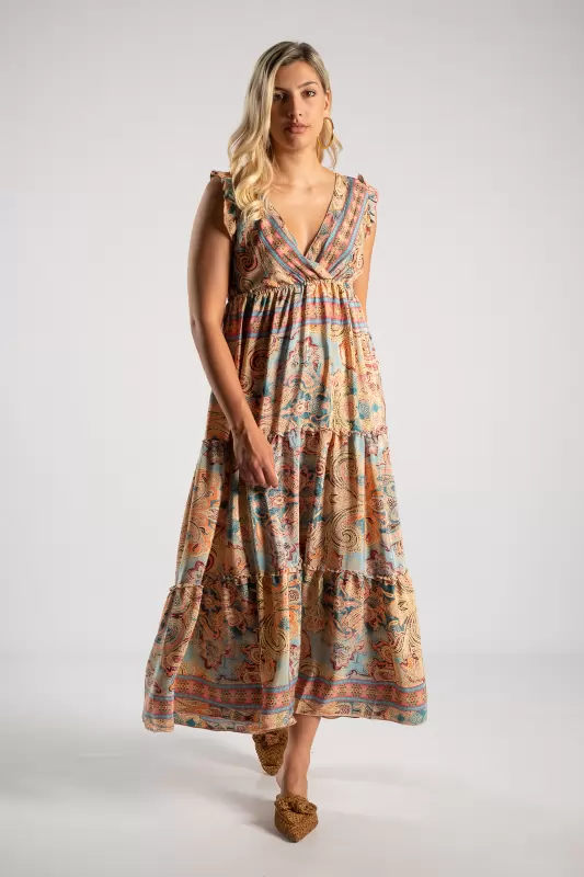 Φόρεμα Maxi Paisley Βολάν