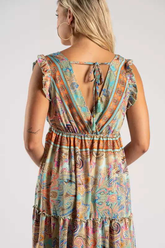 Φόρεμα Maxi Paisley Βολάν