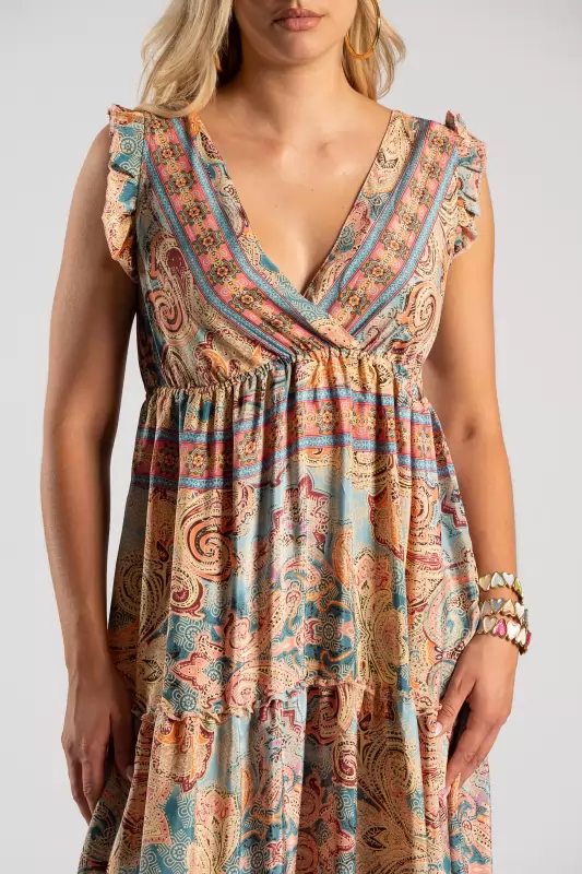 Φόρεμα Maxi Paisley Βολάν