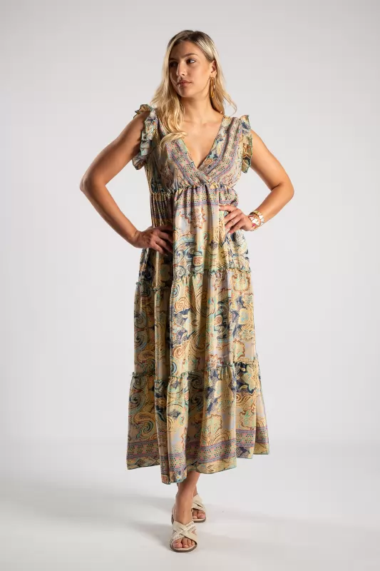 Φόρεμα Maxi Paisley Βολάν