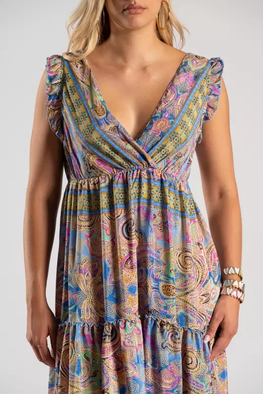 Φόρεμα Maxi Paisley Βολάν