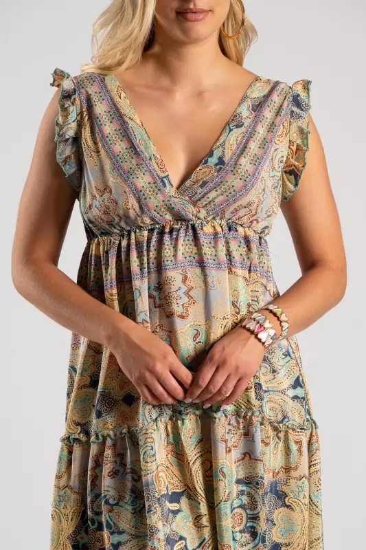 Φόρεμα Maxi Paisley Βολάν