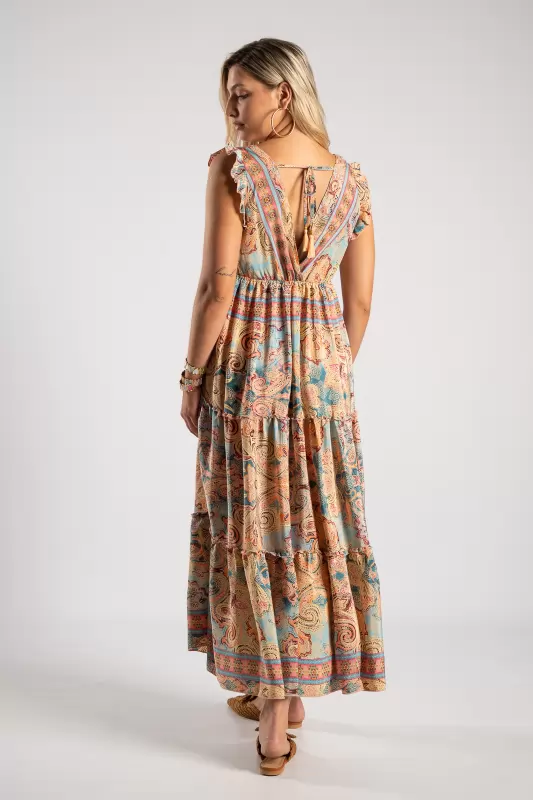 Φόρεμα Maxi Paisley Βολάν