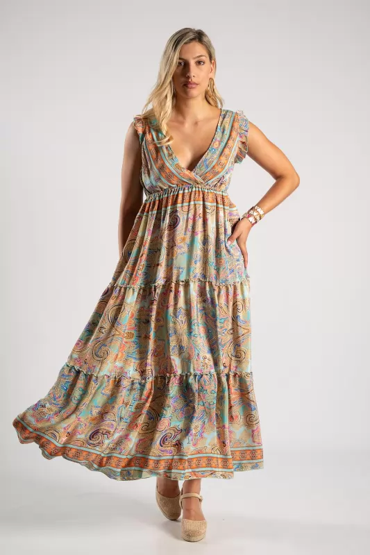Φόρεμα Maxi Paisley Βολάν