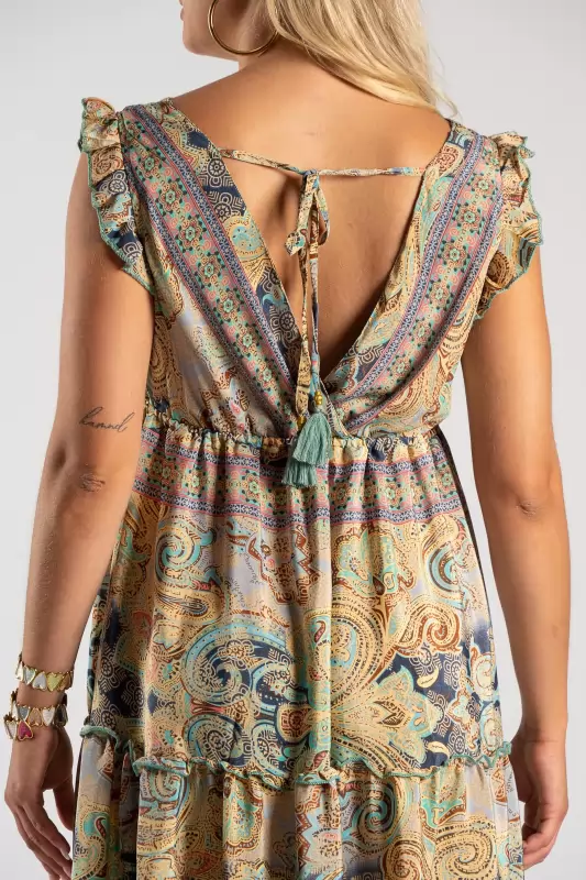 Φόρεμα Maxi Paisley Βολάν