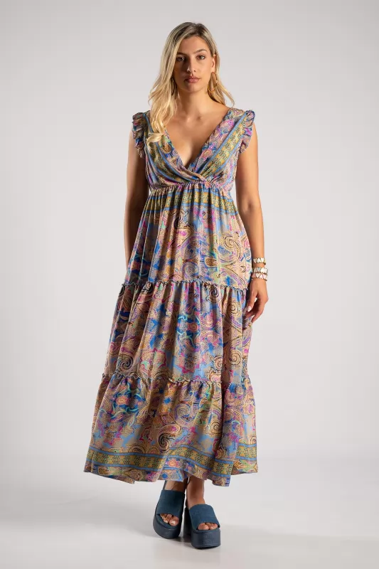 Φόρεμα Maxi Paisley Βολάν