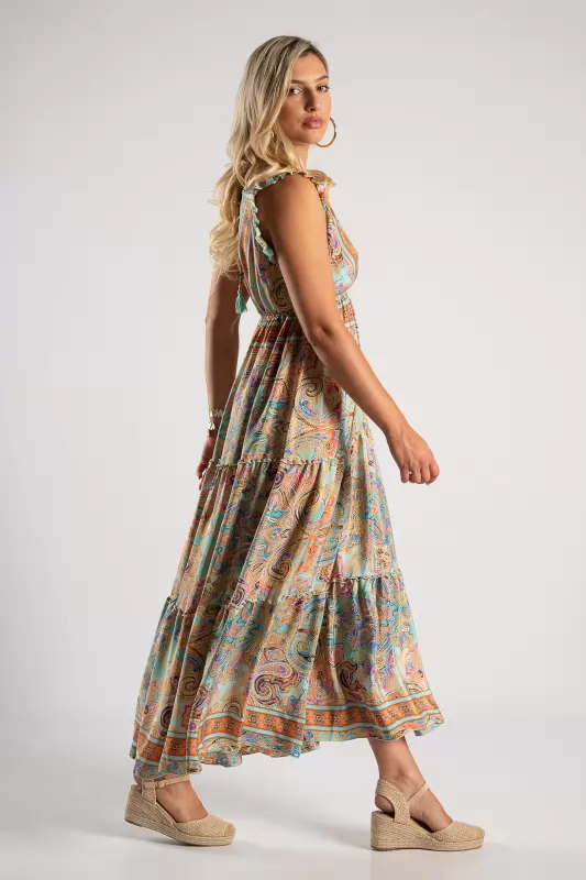 Φόρεμα Maxi Paisley Βολάν