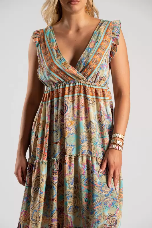 Φόρεμα Maxi Paisley Βολάν