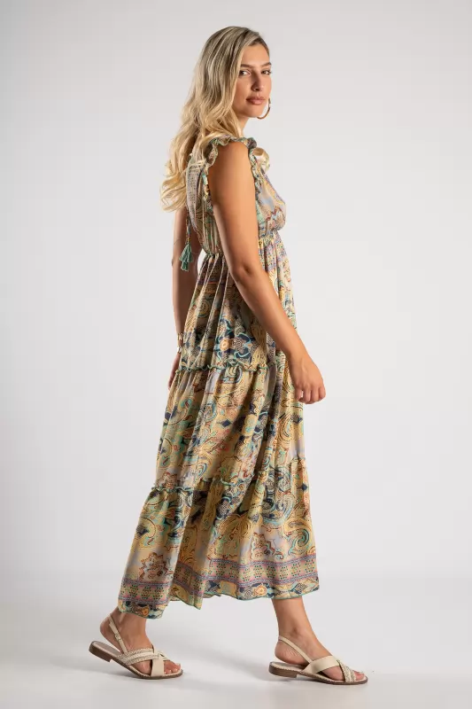Φόρεμα Maxi Paisley Βολάν