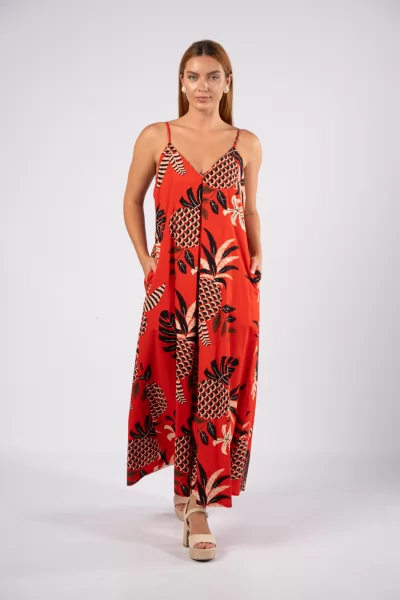 Dress Maxi Pineaple Red