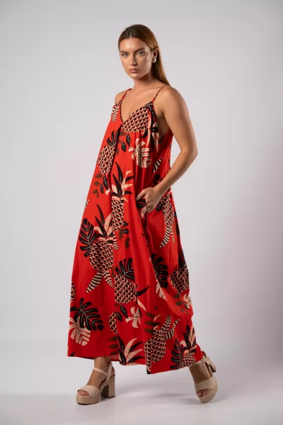 Dress Maxi Pineaple Red