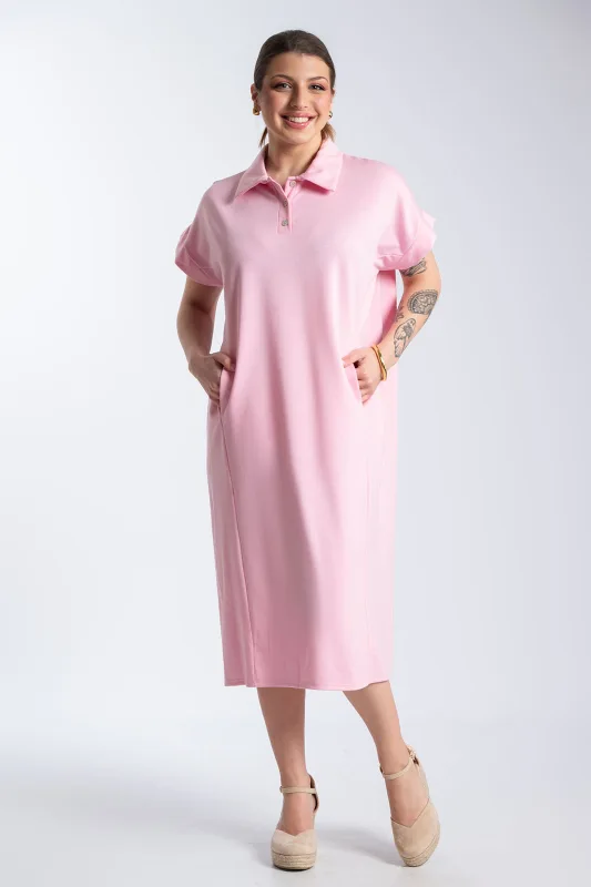 Maxi Polo Dress Side Pockets