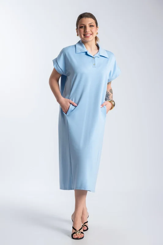 Maxi Polo Dress Side Pockets