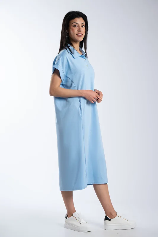 Maxi Polo Dress Side Pockets