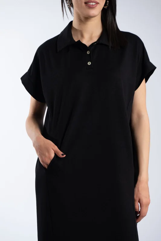 Maxi Polo Dress Side Pockets