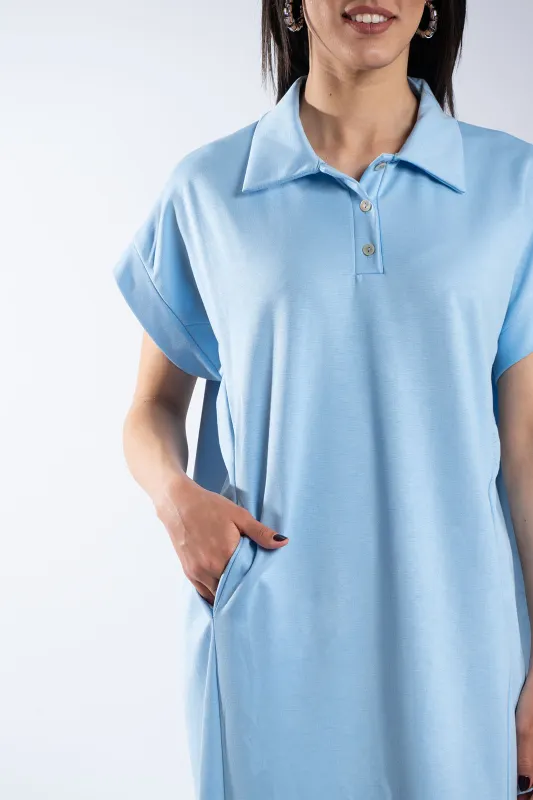 Maxi Polo Dress Side Pockets